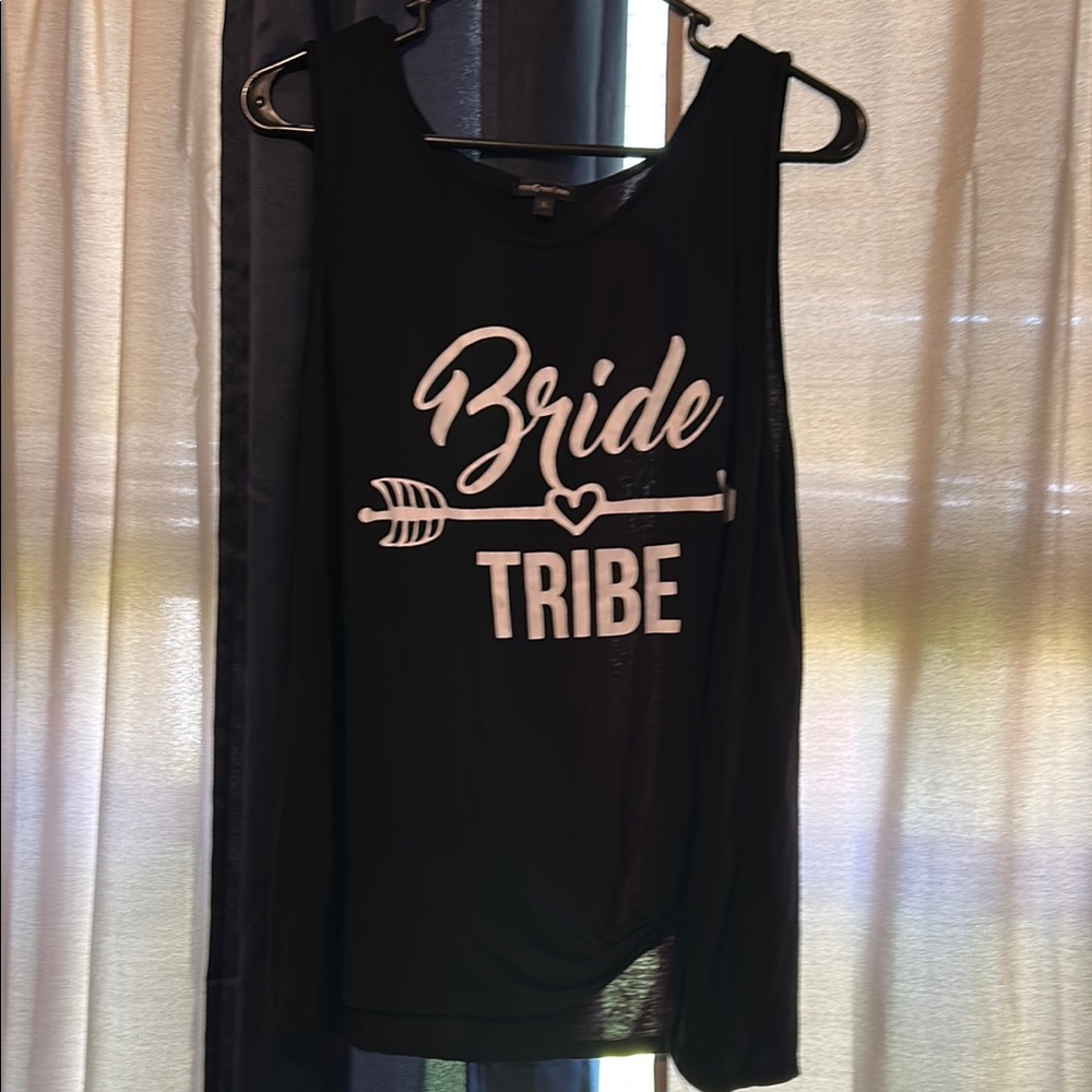 Black 'Bride Tribe' Tank Top